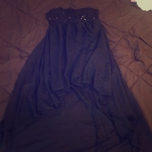 Sheer black high/low dress